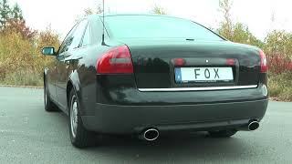 Video: Fox Edelstahl Duplex Racing-Komplettanlage ab Kat. Audi A6 u. S6 quattro 4B Typ C5 Video: Fox Edelstahl Duplex Racing-Komplettanlage ab Kat. Audi A6 u. S6 quattro 4B Typ C5