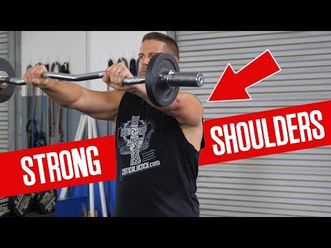 UNIQUE Way for STRONGER Shoulders (EZ Curl Bar Front Raises)