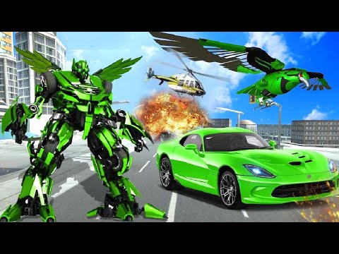 Flying kite robot transform robot shooting amazing games for android