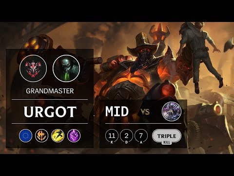 Urgot Mid vs Kassadin - EUW Grandmaster Patch 9.19