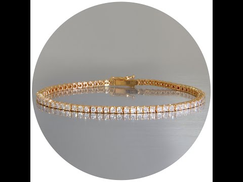  Bratara Tenis Aur Roz 14K Diamante Naturale – Stralucire Calda si Eleganta