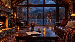 Cozy Autumn Jazz 🍂 Slow Jazz Music & Rain Sounds by the Lake for Relaxation, Work & Study