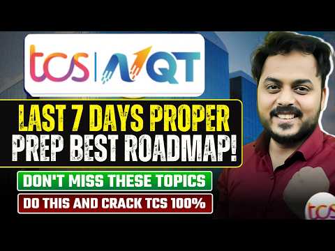 TCS Final 7 Days Strategy | Don’t Miss These Important Topics & Expected Cutoff