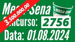 MEGA-SENA de hoje 01/08, MEGA-SENA de hoje, Mega-Sena de 1/08,