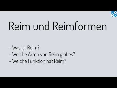 Lyrikanalyse Basics 2: Reim - Arten und Funktion