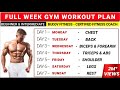 Full Week Gym Workout Plan Gym Workout Plan BuddyFitness