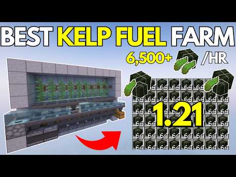 FULLY AUTOMATIC KELP FUEL Farm for Minecraft Bedrock 1.21+