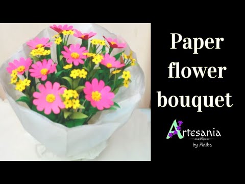 Handmade paper flower's bouquet | Handmade gift idea | easy flower making tutorial