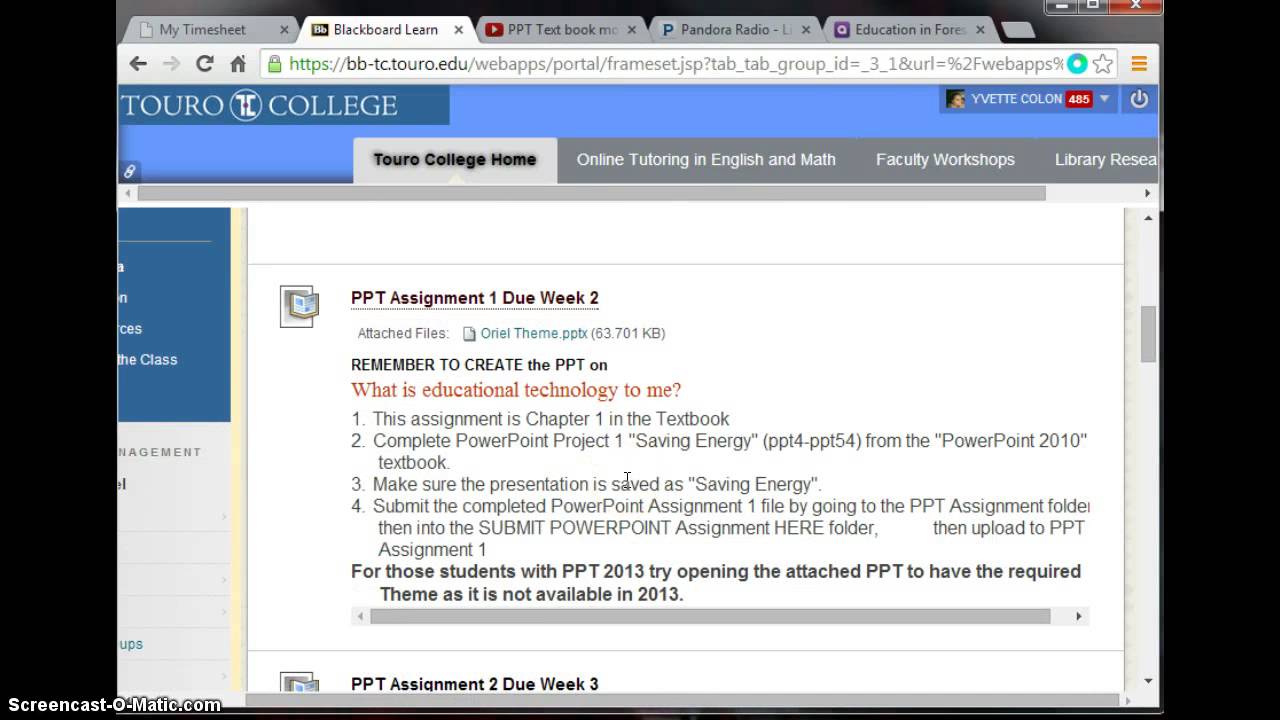 PPT Textbook Assignments Clarification
