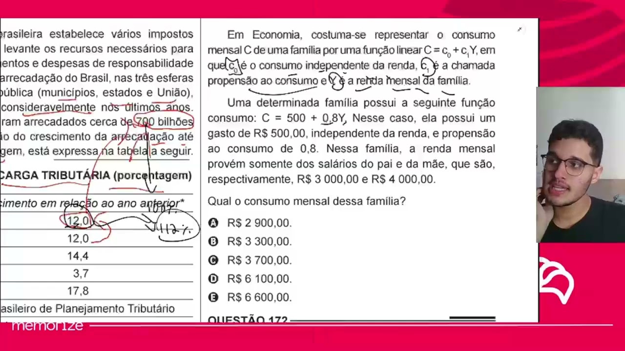 Resolução em Vídeo — Questão 171 ENEM 2014 Reaplicação