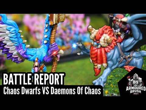 Warmaster Chaos Dwarfs vs Daemons of Chaos Battle Report