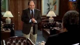 When Mr. Wilhem assigns George to finish a report he knows nothing about, the former ends up doing it himself and forgetting about it while he was off his meds. But after Steinbrenner reads the report thinking George had done it, he is so disturbed that he has George sent to a psychiatric hospital. It's a bizarre plot with a bizarre ending that is only amplified by Larry David's wacky character, especially with that story concerning Steinbrenner's brother-in-law.