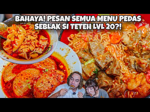 BORONG SEMUA MENU PEDAS SEBLAK SI TETEH LEVEL 20?! CIRENG CREAMY, SEBLAK, PANGSIT SETAN!