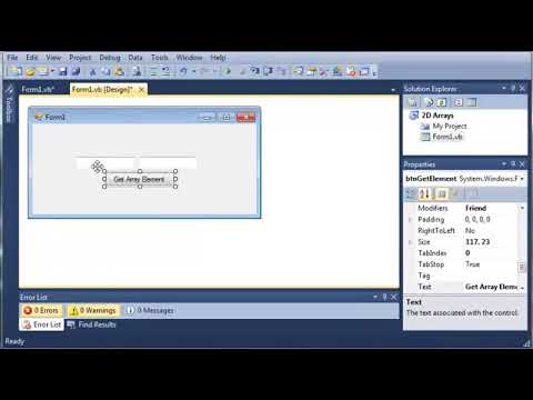 Visual Basic Multi Dimensional Array Sample