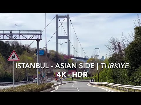 Driving in Istanbul 🇹🇷 Asian Side Tour | Bosphorus Bridge, Kadıköy, Moda Street [4K HDR]