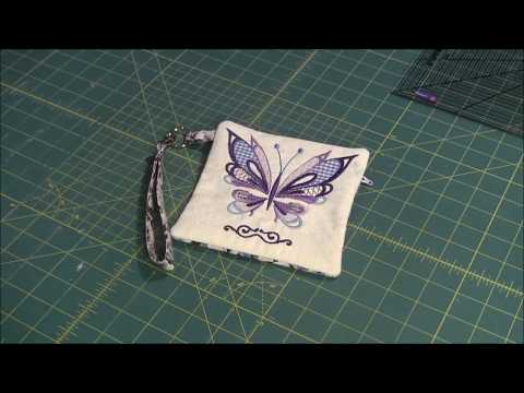 Machine Embroidered Butterfly Purse/Bag