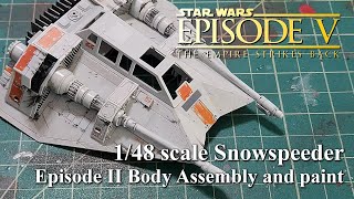 Bandai 1/48 scale Snowspeeder model build Pt II Body assembly and painting
