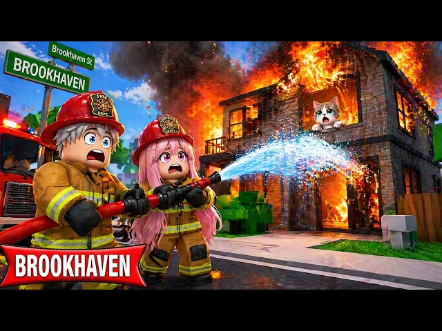 พี่กานต์เป็นนักดับเพลิงช่วยเมืองไฟไหม้ !! Roblox Brookhaven 🏡RP ...