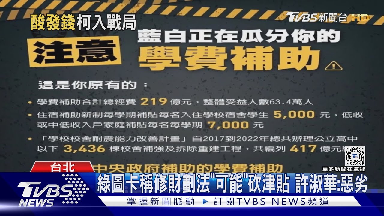 綠批藍白修財劃法瓜分 柯:怪了發6千就有錢