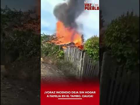 🚨 ¡VORAZ INCENDIO DEJA SIN HOGAR A FAMILIA EN EL TAMBO, CAUCA!