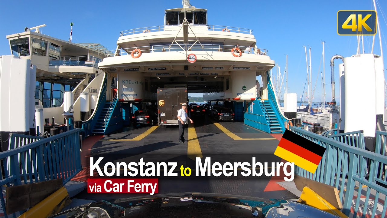 Riding the car ferry from Konstanz to Meersburg in Germany