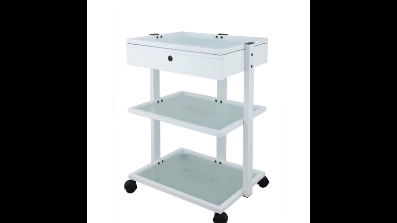 Lockable 4 drawer Hair salon trolley designed by Precision Metal Works