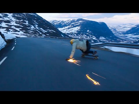 Skateboarding Down Norwegian Mountain [Dalsnibba]