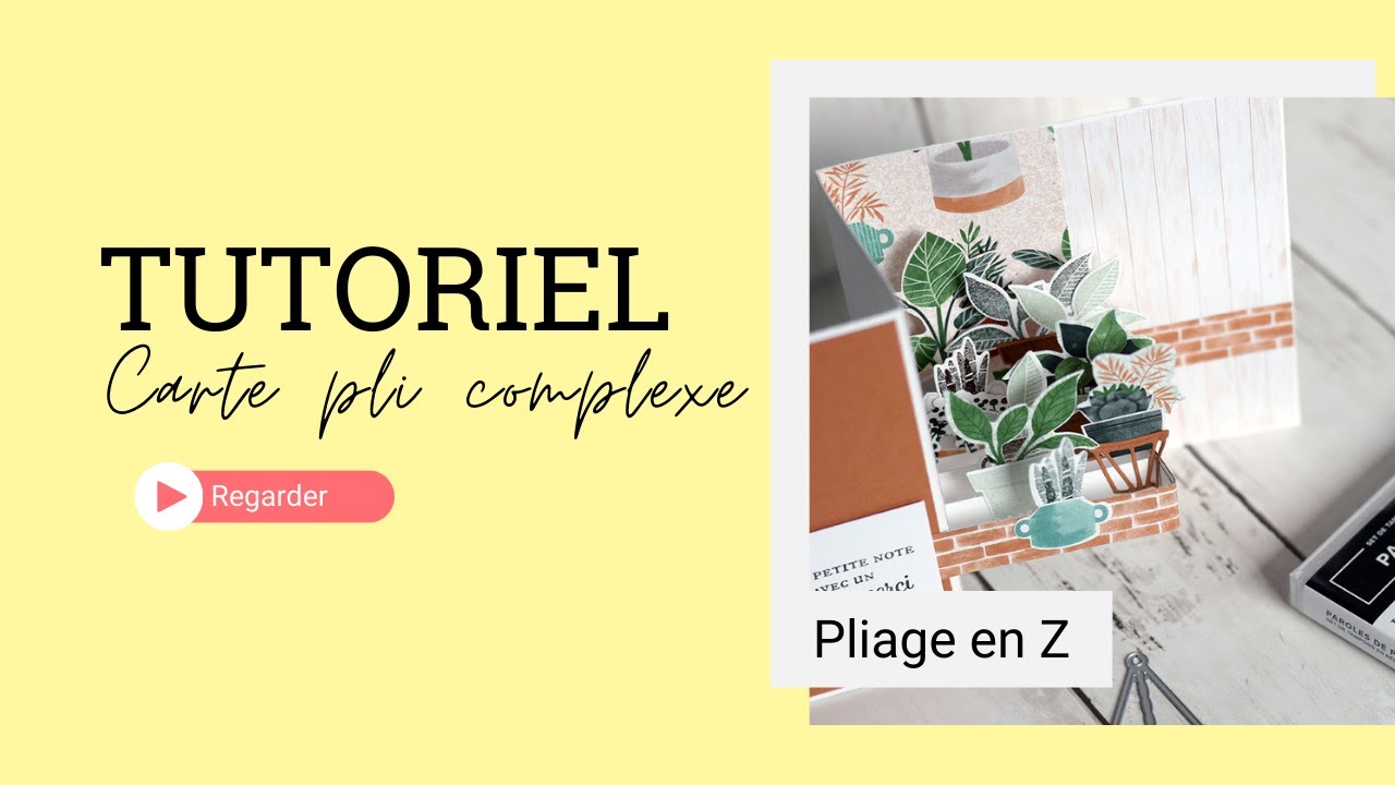 Carte pli complexe : Pliage en Z et plantes facade placeholder