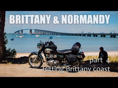 Motorcycle trip to France. Part 4 - Saint-Nazaire bridge to Brittany coast