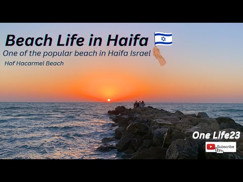 Beach Life in Haifa.. One of the popular beach in Haifa Israel.. Exercise time #hovhacarmelbeach