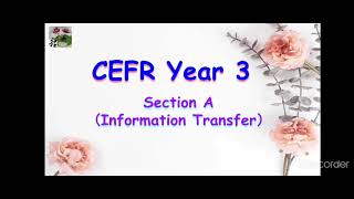 CEFR YEAR 3 : REVISION (SECTION A - INFORMATION TRANSFER)