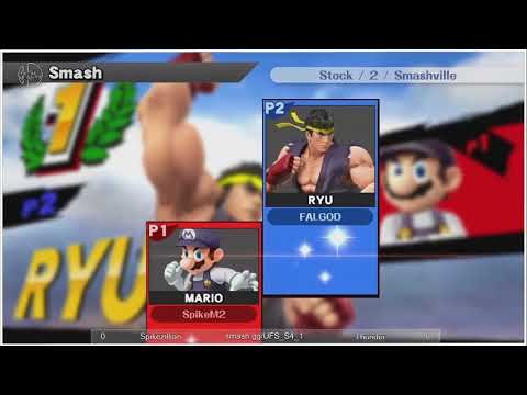UpForSmash S4 1v1 - RR Bo3: Spikezillian (Mario/Mewtwo) vs Thunder (Ryu)