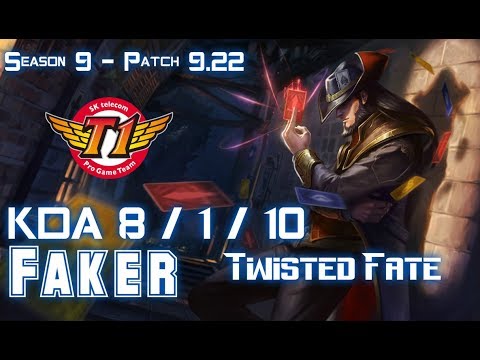 SKT T1 Faker TWISTED FATE vs QIYANA Mid - Patch 9.22 KR Ranked