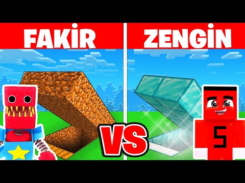 ZENGİN vs FAKİR GİZLİ EV !! - Minecraft