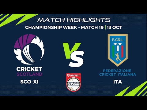 Championship Week, Match 19 - SCO-XI vs ITA | Highlights | Dream11 ECC, 2022 | ECC22.115