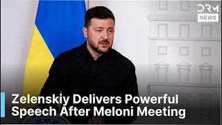 Ukrainian President Zelenskiy Full Speech After Meloni Talks In Italy | DRM News | AC1F