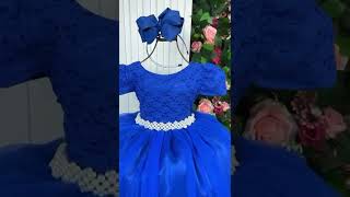 Vídeo de Vestido Juvenil Longo com Cinto em Perola - Azul Royal