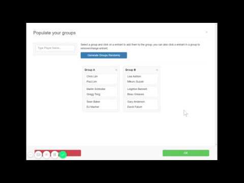 How to set up doubles/pairs Group Play Round Robin