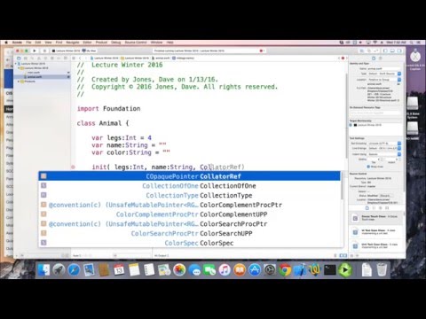 iOS Swift 2.2 Mobile Development - Lecture 2/25 - Classes