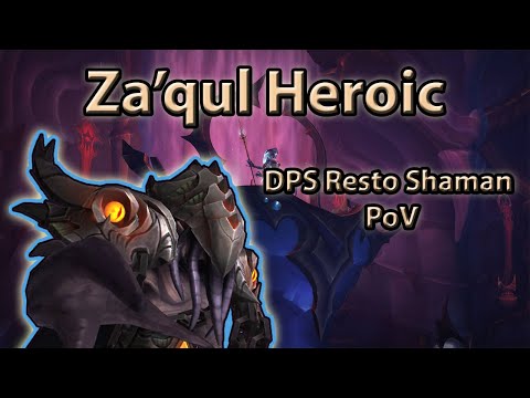 🌊 Za'qul Heroic 🔥 9/9M Resto DPS Shaman PoV ⚡