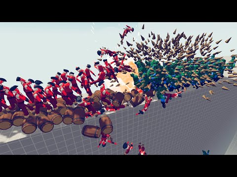 100 BARREL ROLLERS VS 100 CACTUS - TOTALLY ACCURATE BATTLE SIMULATOR - TABS