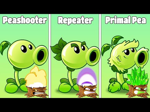 All Pea Free and PREMIUM Plant Level 1 Vs Gladiator Gargantuar - PvZ 2 Battlez