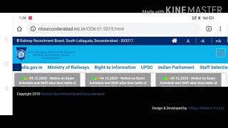 RRB Secunderabad Cen 03/2019 exam  download your e- Call letter view city/ shift