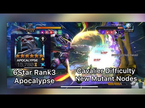 6 Star Rank 3 Apocalypse Gameplay! Cavalier Difficulty! Mutant Nodes! Marvel Contest of Champions