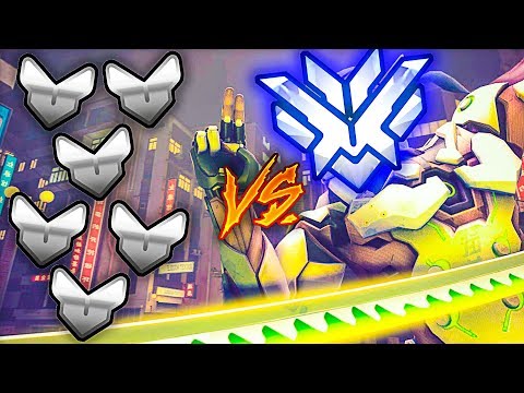 1 Genji ONE-TRICK GOD vs. 6 SILVERS, But Genji has 2x DMG! - INSANE DEFLECTS - Overwatch