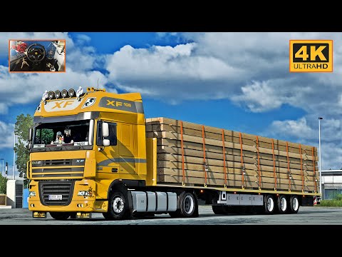 ETS2 Gameplay 4K + wheel cam | DAF XF105 460 in Promods | Mulhouse - Valenciennes