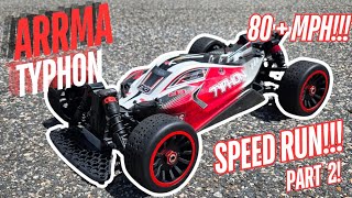 Road to 100 MPH! Arrma Typhon 3s 83 MPH Run @UrbanLegendRC@LindenRc215