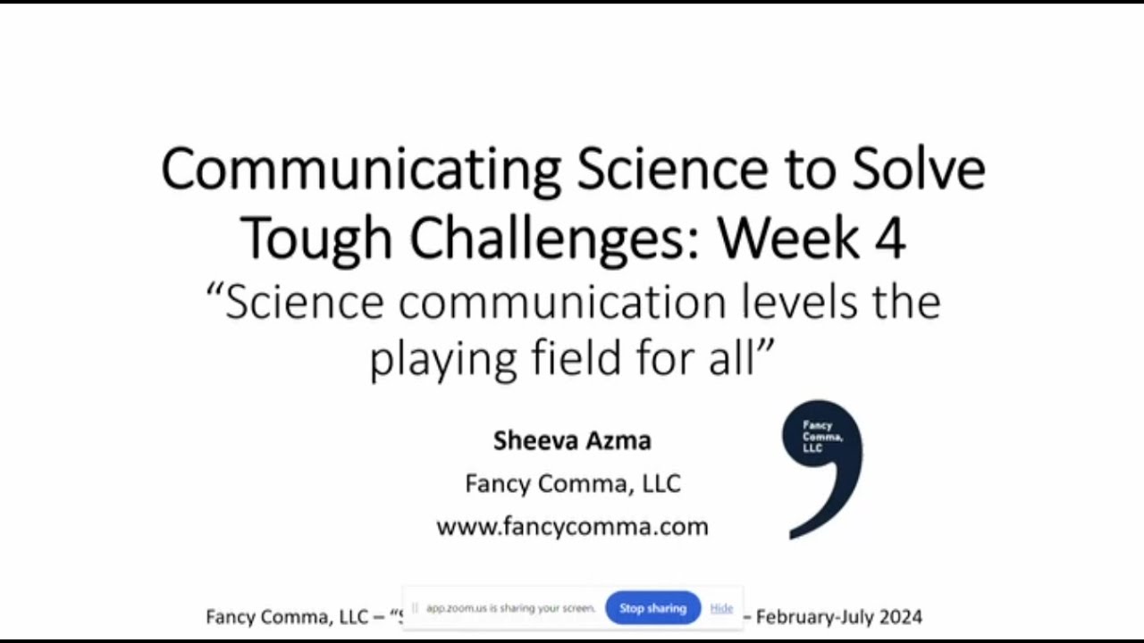SciComm Course - Week 4 - 