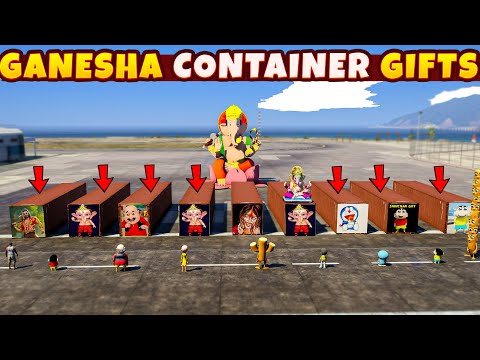 Ganesha Containers Opening Shinchan Doraemon Franklin & Tung Tung Sahur in GTA 5 in Telugu