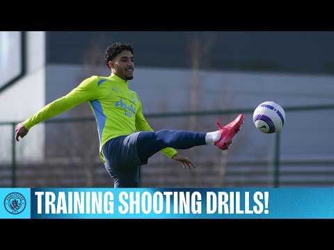 Haaland Scissor Kick! | Man City Training shooting drills | Echeverri, Marmoush, Bobb and more!